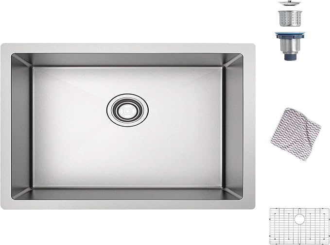 TORVA 30-Inch Undermount Kitchen Sink, Premium 304 Stainless Steel Bar Sink by TORVA