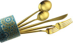 Gugrida 5-Piece 18/10 Stainless Steel Matte Gold Flatware Set - Image 6