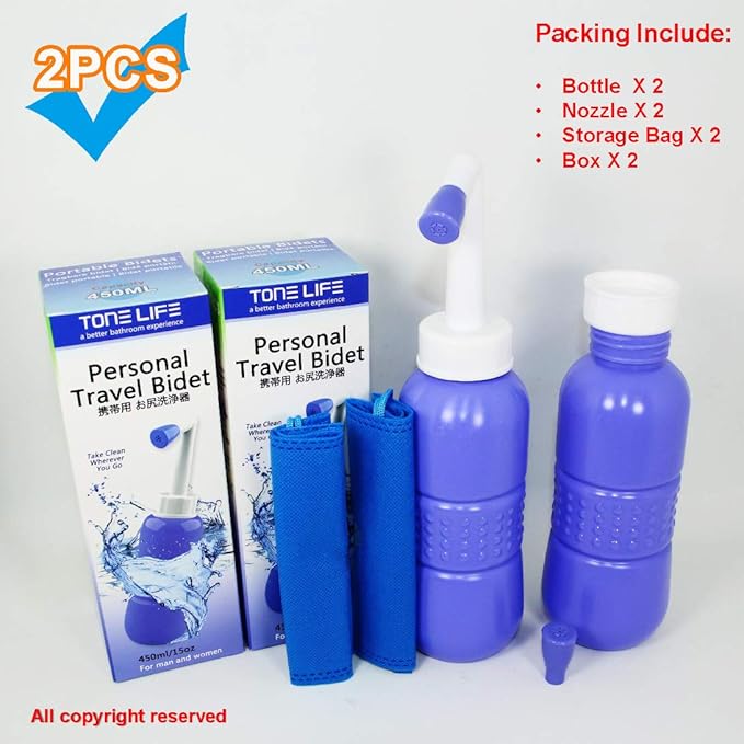 2PCS-Pack Portable Bidet for Toilet - 450ml Travel Bidet - 15oz Handheld - Image 9