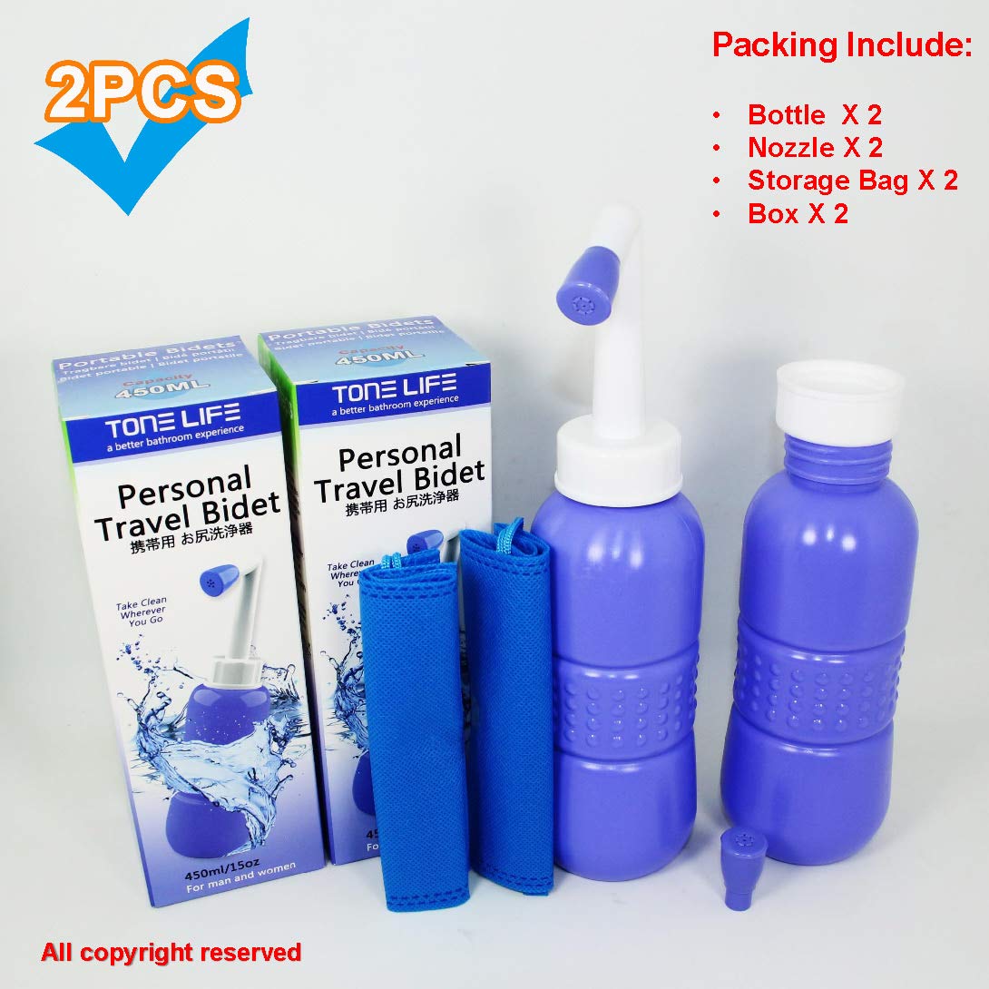 2 PCS Portable Bidet for Toilet (450ml Blue X 2pcs 【hot Sales!】)