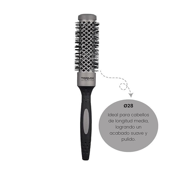 Termix Evolution Basic Ø 28 mm- Hairbrush for normal hair with ionized bristles for hair of medium thickness
