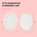 Microfiber Elongated Toilet Seat Cover 19.5"x 15" Machine Washable Solid Toilet - Image 2