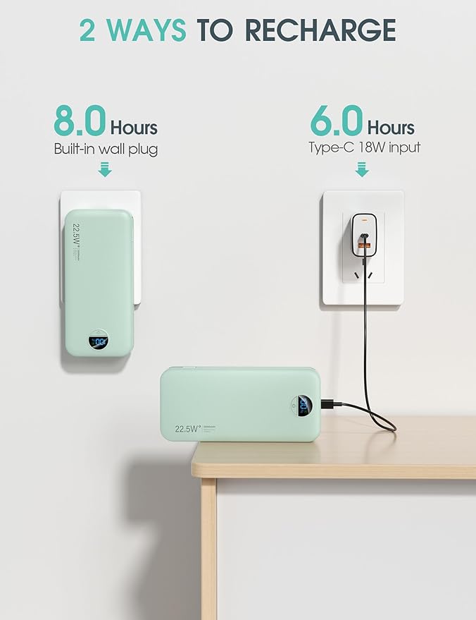 Portable Power Bank, 20000mAh 22.5W USB C Fast Charging Power Bank - Image 6