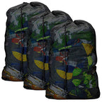 Laundry Bags Mesh Heavy Duty 24" x 36" with Drawstring Closure (Black-3Pack)
