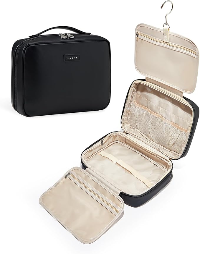 EACHY Travel Toiletry Bag with Hanging Hook, Portable Makeup Cosmetic Bags by EACHY