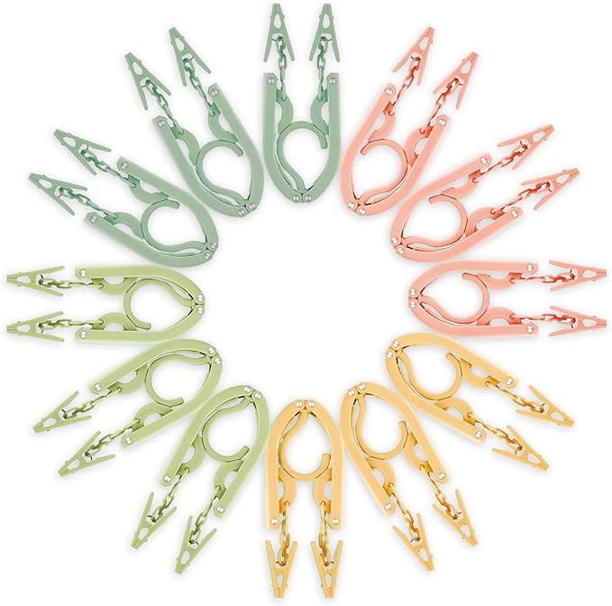 12-Piece Foldable Travel Hangers by Pansyling