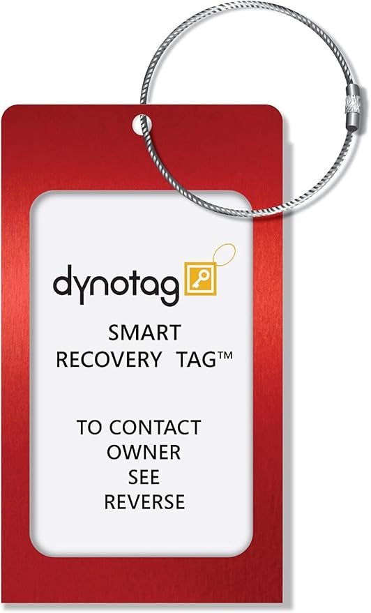 Dynotag® Web Enabled Smart Aluminum Convertible Luggage ID Tag + Braided Steel - Image 3