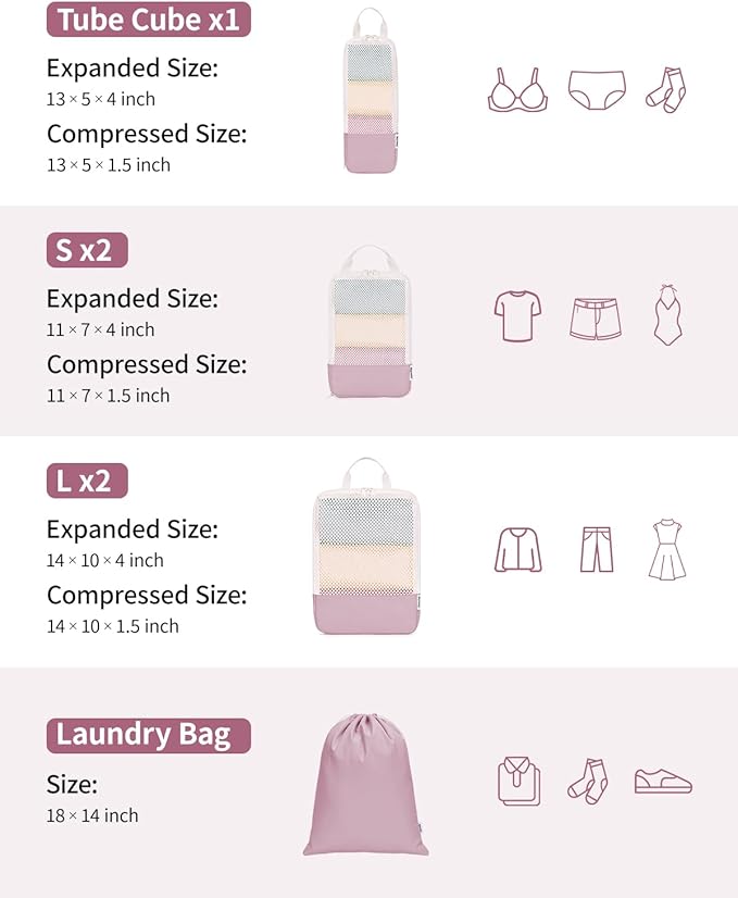 Narwey 6 Set Compression Packing Cubes - Image 4
