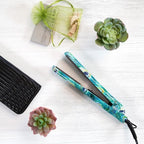 Brilliance New York - 1.25" Smooth Pro Ceramic Iron, Straightens & Curls w/Adjust. Temp, Features Negative Ions & FIR Technology, Dual Voltage, Peacock