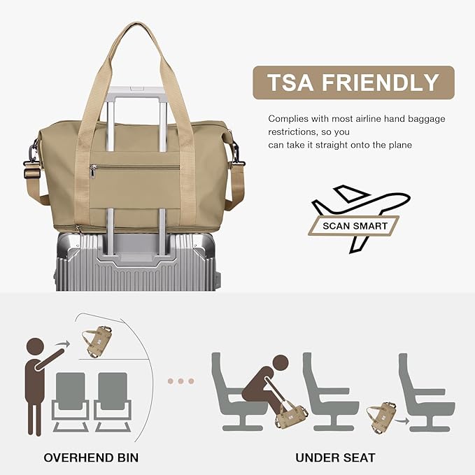 Travel Duffel Bag, Sports Tote Gym Bag, Shoulder Weekender Overnight Bag - Image 5