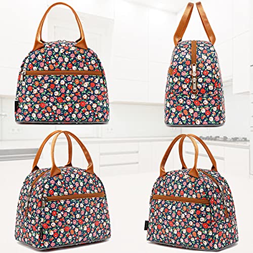 Insulated Lunch Cooler Bag (Floral#Red)