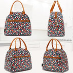 Insulated Lunch Cooler Bag (Floral#Red)