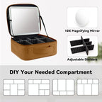 Travel Makeup Bag with LED Mirror and 10x magnifying glass with 3 Lighted - Image 4