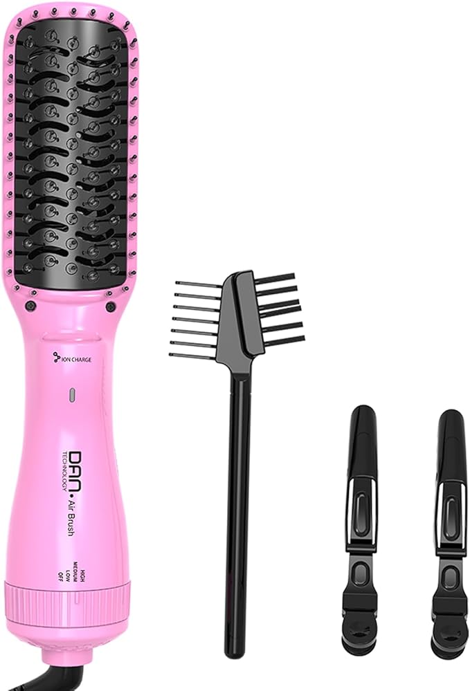 DAN Technology Brush Blow Dryer,Blow Dryer Brush Straightener,Paddle Brush BlowDryer,2 inch BrushHairDryers,BrushBlowDryer for Black Women