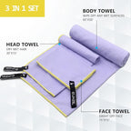 Eunzel 2 Pack Quick Dry Camping Towel, Microfiber Travel Towel 3 Size at 1 Pack - Image 2