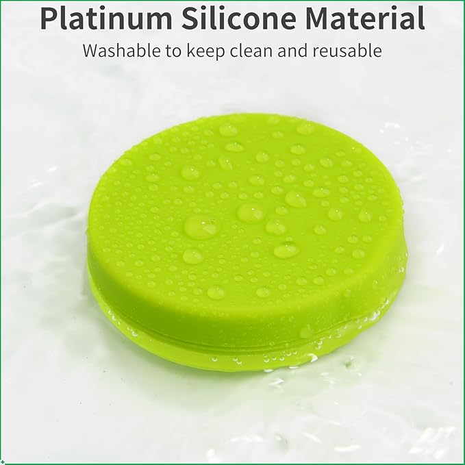 2 Pack Small Pill Box, 3 Compartment Round Silicone Travel Pill Box - Image 5
