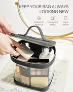 ROWNYEON Clear Makeup Case Toiletry Bag Multipurpose Travel Makeup Train Case - Image 6