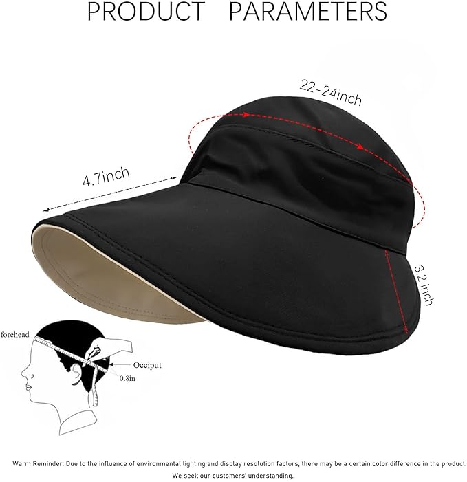 Sun Hats for Womens Wide Brim UV Protection Fishing Hats Packable Reversible - Image 6
