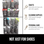 GORILLA GRIP Over the Door Shoe Organizer, 24 Large Breathable Mesh Pockets - Image 7
