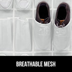 GORILLA GRIP Over the Door Shoe Organizer, 35 Large Breathable Mesh Pockets - Image 5