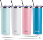 koodee 20 oz Stainless Steel Skinny Tumblers Double Wall Insulated Water by koodee
