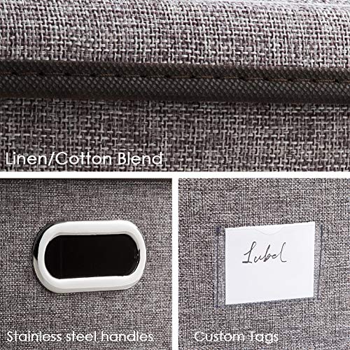 Extra Large Collapsible Storage Bins with Lids [5 (Gray / XXL (5-Pack))