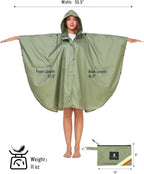 SaphiRose Unisex Rain Poncho Hooded Waterproof Raincoat - Image 6