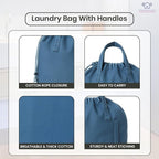 LFH Home Cotton Canvas Large Laundry Bag - Image 3