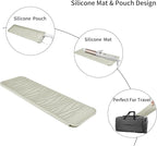 Silicone Heat Resistant Mat, Protects Surfaces from Heat Damage, Provides Slip Resistance, and Offers Multipurpose Storage for Hot Hair Styling Tools (1 Pack, Beige)
