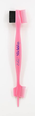 Esha Girl Professional Slick N Slay 5-IN-1 Edge Brush - PACK OF 12 – Gentle Hair Brush Styling Tool, Double Sided Hair Brush, Pintail, Spatula, Wide & Narrow Fine Toothed Combs