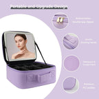 Makeup Bag with Led Mirror, Travel Makeup Organizer with 3 Color Setting & 10X - Image 2
