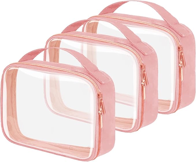 TSA Approved Travel Toiletry Bag, 3 Pack Clear Makeup Bags by FAYORORY
