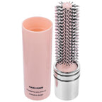 Luxshiny Portable Retractable Round Hairbrush with Nylon Bristles for Detangling and Scalp Massage Compact Travel Styling Tool for Curly and Straight Hair
