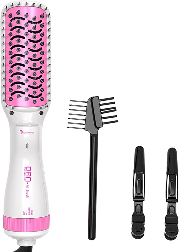 DAN Technology 3 in 1 Blow Dryer Brush,Hair Dryer Brush,Paddle BrushBlowDryer,Hair StraightenerBrush,BlowDryerBrush for Black Hair