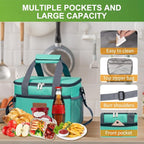 iknoe Large Foldable Cooler Bag, 8.5L Insulated Lunch Bag, Leakproof Lunch - Image 5