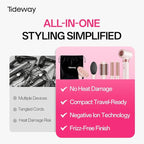 Tideway Prowaver 6-in-1 Hot Air Styler Wrap Dual Voltage Ionic Professional Hair Dryer Brush with Auto Wrap Curlers &Volumizing Brush for Fast Drying& Frizz Free Hair with No Heat Damage for Women