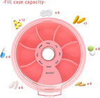 INVODA Weekly Pill Organizer 7 Compartment Rotating Pill Box - Image 8