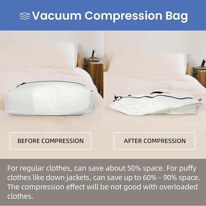 BAGAIL TPU Vacuum Bag for Travel, Reusable Compression Bag - Image 7