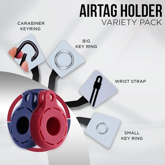 Apple AirTag 4 Pack Shockproof, Dustproof & Washable Cases, Silicon Holders - Image 4