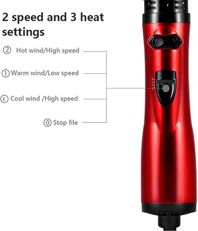 Heated Styling Brush Dryer - All in Volumizing Tool for Quick Looks | Coated Body with Even Heat Flow, Electric Grooming Appliance for Daily Styling 14.57x5.51 in