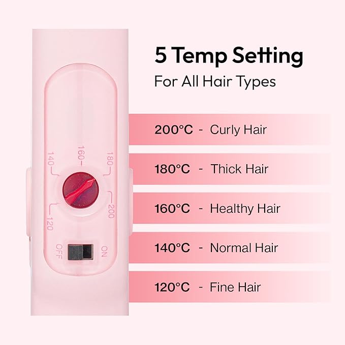 VODANA Professional Softbar Flat Iron - Ceramic Straightener with Patented Silicone Bar, Smooth & Quick Styling, Healthy Hair Solution, Dual Voltage for Worldwide Use (1 inch, Pink Vanilla)