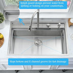 33 Inch Drop In Waterfall Kitchen Sink Workstation-Bokaiya 33x19 Drop In - Image 5