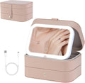 Travel Jewelry Case with LED Lighted Mirror, Personalized Birthday Gifts by Unknown