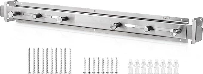 Door Barricade Bar with Door Hook Door Hanger Patented Design by Sihnman