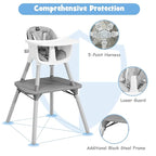 BABY JOY High Chair, 5 in 1 Convertible Highchair - Image 3