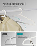 100 Pack Clothes Hangers, Non Slip Plastic Coat Hangers, Space Saving Hangers - Image 5