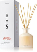 Apotheke Luxury Scented Reed Diffuser for Home, Sea Salt Grapefruit - 6.7 Fl Oz Essential Oil Aromatherapy - 10 Rattan Scent Sticks Room Diffuser - Long-Lasting Fragrance for Bedroom, Home, Bathroom