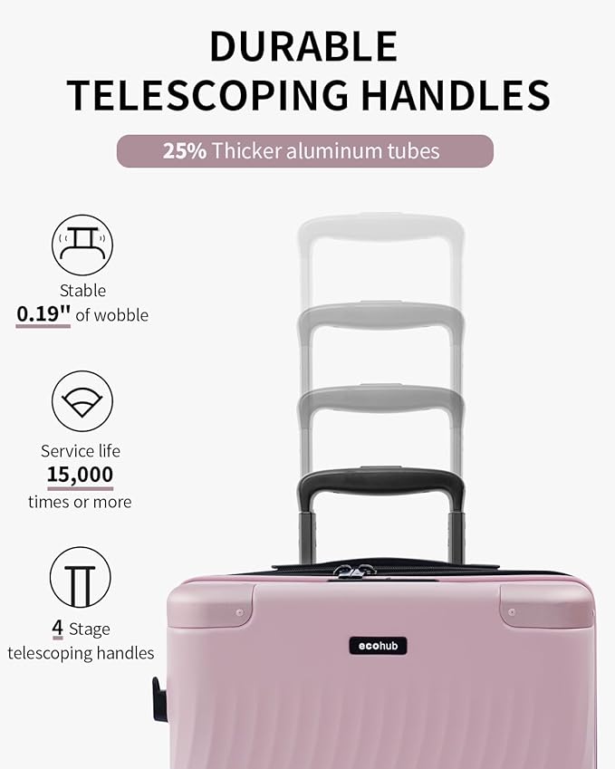 ECOHUB Hardside Expandable Carry On Luggage, Lightweight Small Hardshell Travel - Image 5