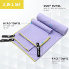 Eunzel Quick Dry Camping Towel, Microfiber Travel Towel 3 Size at 1 Pack - Image 2