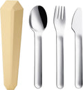 DEVICO Travel Utensils with Case, Reusable Camping Silverware Cutlery, 18/8 by DEVICO